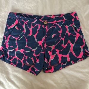 Lilly Pulitzer printed shorts blue pink size 0